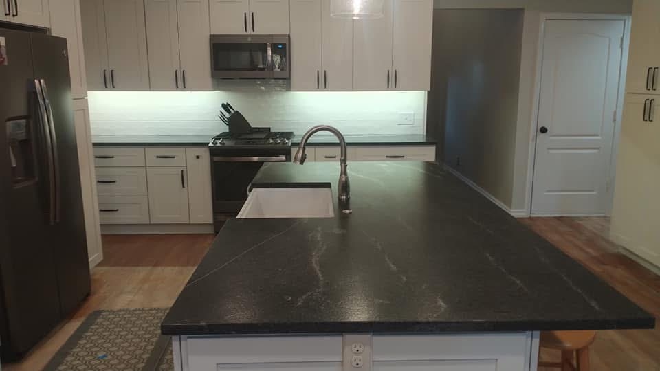 Honed Black Granite Island